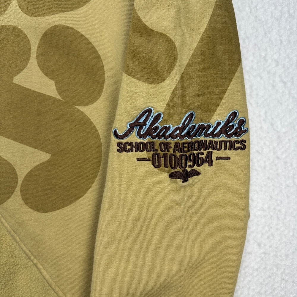 Akademiks Aviation Academy Hoodie Mens XXL Brown Y2K Streetwear Graphic Patch - Picture 7 of 10